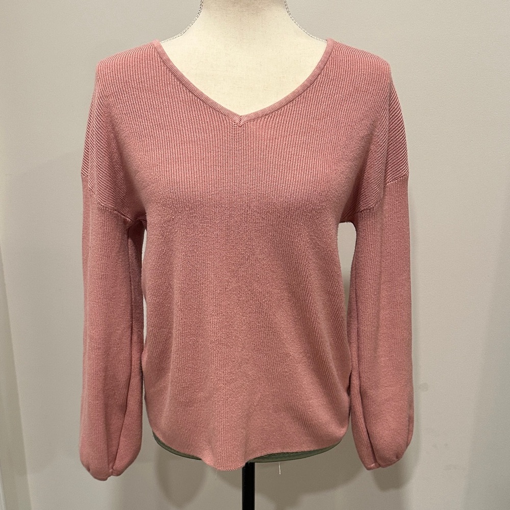 Pink V-Neck Sweater